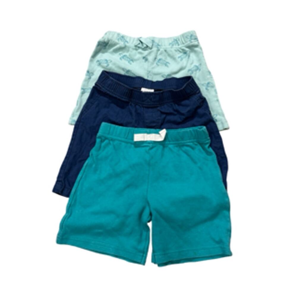 Boys 4T Shorts Lot 3 Pairs Carters HB Teal Navy Mint Turtle Print Pull On